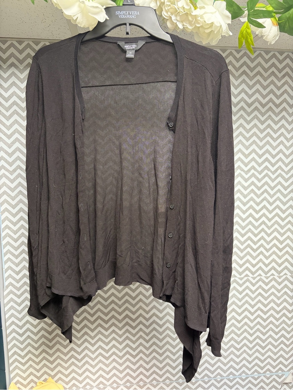 Simply Vera Vera Wang Black Lightweight Button Cardigan